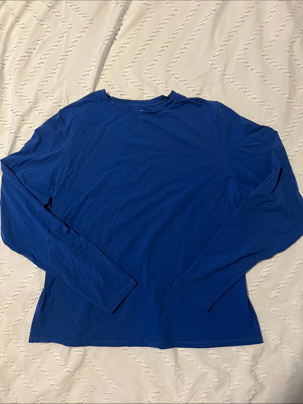 SKIMS Fits Everybody Long-Sleeve Crewneck Top - Blue
